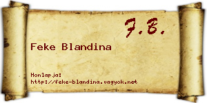 Feke Blandina névjegykártya